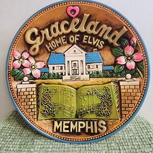 Vintage Graceland Memphis Wall Plaque Made in Japan Elvis Souvenir